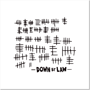 Down by Law Tribute - Cinematic Tally Marks Design - Jim Jarmusch Cult Movie Posters and Art